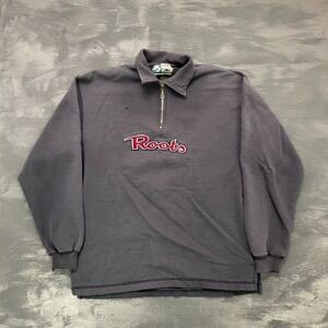 Vintage Roots 1.4 zip sweatshirt mens Large Blue 1990s Canada